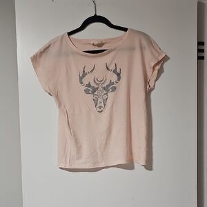 Synergy Organic Clothing Light Pink Deer Graphic Tee